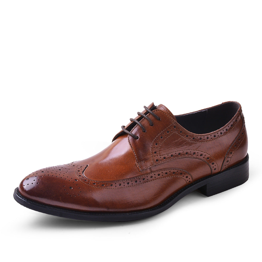 Brogues Derby Style Cow Hide Leather Shoes