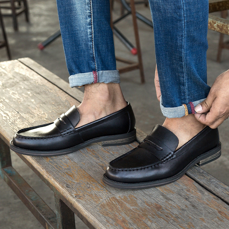 Cow Hide Leather Penny Loafers