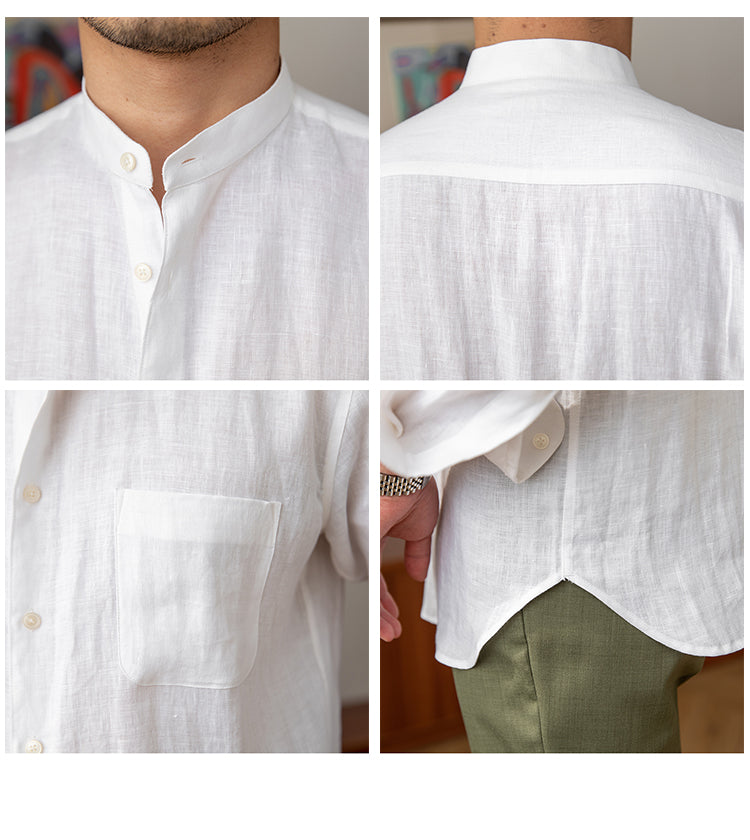 Mandarin Linen Shirt