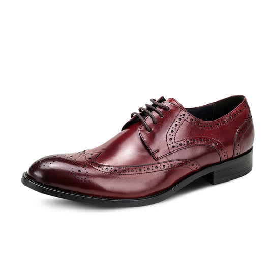 Brogues Derby Style Cow Hide Leather Shoes