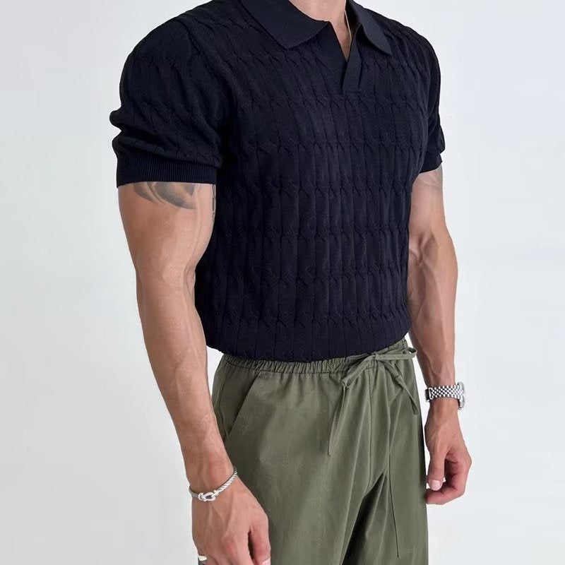 Knitted Button-Less Polo