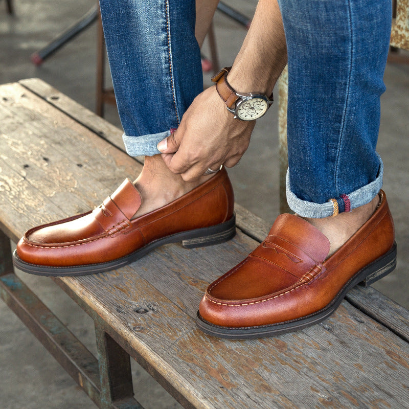 Cow Hide Leather Penny Loafers