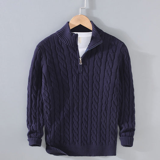 Knitted-Quarter Zip