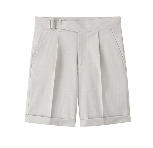 High Waisted Gurkha Shorts with Side Tabs