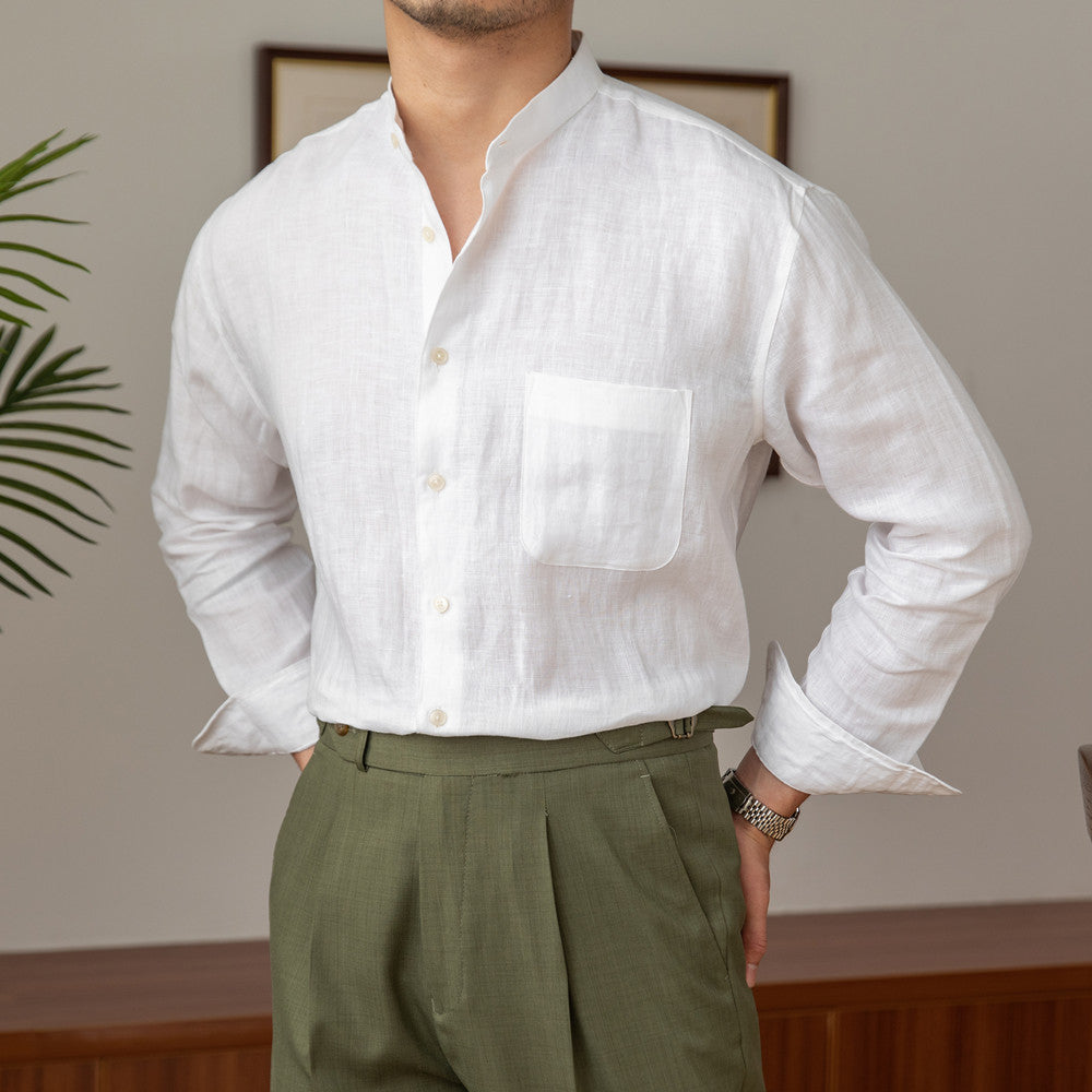 Mandarin Linen Shirt